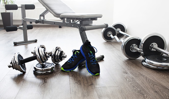 gym-equipment-fitness-center-dumbbells-shoes