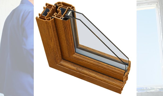 UPVC-wood-effect-double-glazing-cross-section-window-frame