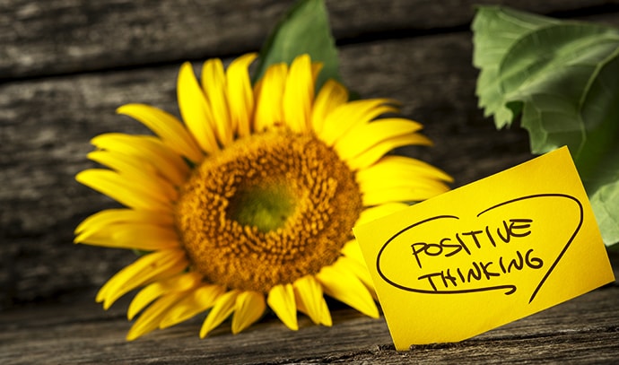 positive-thinking-message-beautiful-blooming-yellow-sunflower