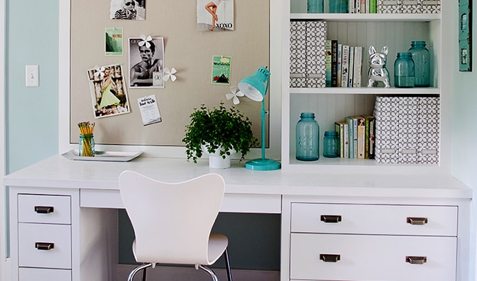 turquoise-study-table-desk-bookshelf-bulletin-board