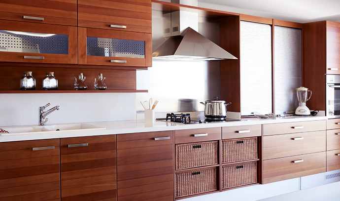 red-wood-kitchen-white-bench-top-modern-interior-decoration