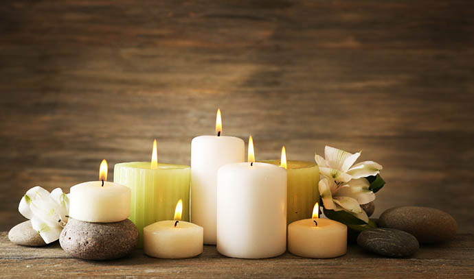 lit-scented-candles-decorative-accessories